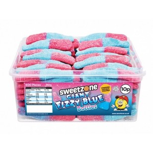 Sweetzone Halal Jelly Sweets - Giant Fizzy Blue Bottles Tub Of 70pcs Sweetzone Halal Jelly Sweets - Giant Fizzy Blue Bottles Tub Of 70pcs